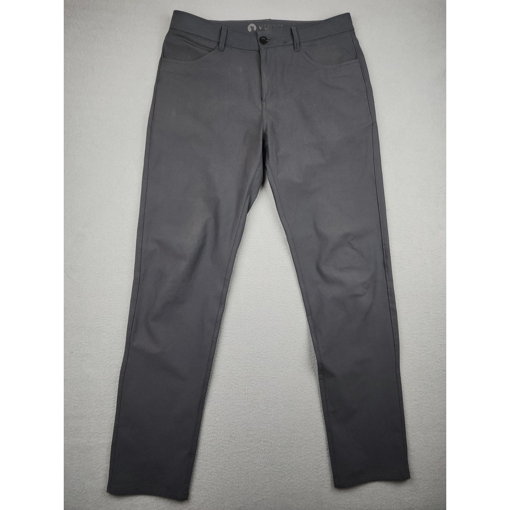 Vuori Pants Mens 32x31 Gray Khakis Performance Zip Pocket Travel Casual Chino